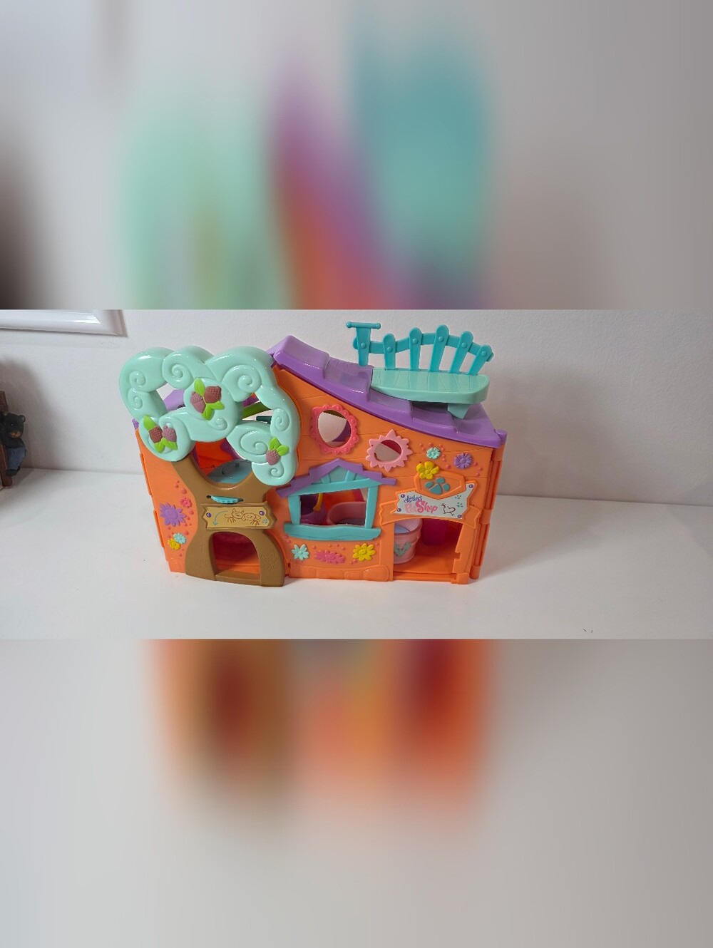 Hasbro LPS Littlest Pet Shop Orange Club Tree House Play Set Swing 2007